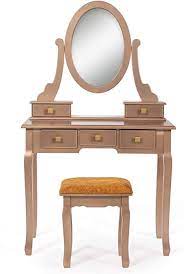 Ideas for making a small bathroom look bigger or creating more space in a small bathroom. Amazon Com Joveco 31 Vanity Table Set With Mirror And Vanity Stool Small Desk Rose Gold Makeup Vanity Desk With 5 Drawers Mid Century Dressing Table Small Desks For Bedrooms Home Office Desk