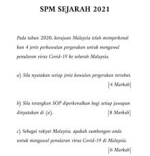 Kertas latihan ini mengandungi 40 soalan percubaan. Okay Kah Tawau Contoh Soalan Spm Sejarah 2021 Okay Kah Facebook