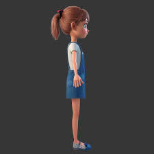 3d Model Of Cartoon Girl Rigged Girl Cartoon Model 3d Model