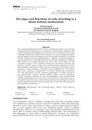 A case study of a 1.5 generation child from china1. Pdf The Types And Functions Of Code Switching In A Thesis Defense Examination