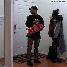 Scary Coat Rack Prank Find And Share Funny Animated Gifs Funny Gif Pranks Funny Animation