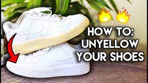 The stain might not completely fade, but it should fade enough that you can wear your shoes again. Most Frequently Asked Questions How To Unyellow Restore Yellowed Shoe Soles Youtube