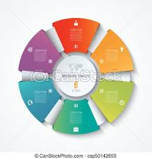 circle infographic template process wheel vector pie chart business concept with 6 options