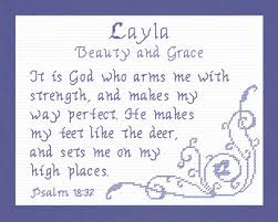 Layla Name Blessings Personalized Cross Stitch Design From Joyful Expressions Personalized Cross Cross Stitch Cross Stitch Designs