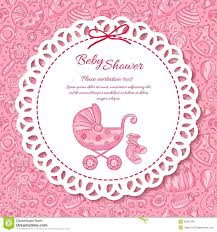 Baby Shower Greeting Card For Baby Girl Stock Vector Illustration Of Arrival Banner 42627284