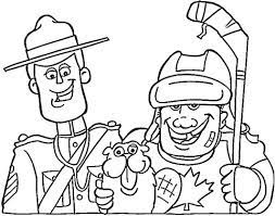 Coloriage Symboles Canadiens Police Montee Castor Et Hockey Coloriages A Imprimer Gratuits