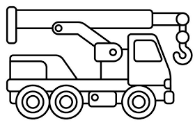 Best Crane Truck Lineart Drawing And Coloring Page Truck Coloring Pages Truck Cranes Coloring Pages
