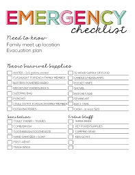 Emergency Supplies List Family Emergency Preparedness Lesson Plan Templates Family Emergency