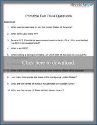 Get the latest news and education delivered to your inb. Printable Fun Trivia Questions Lovetoknow