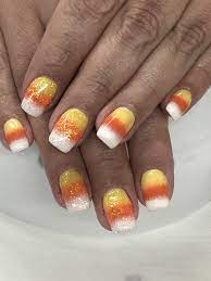 Halloween Candy Corn Ombre Glitter Gel Nails Candy Corn Nails Glitter Gel Nails Nails