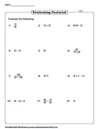 However, it's quite complicated to explain it. Factorial Worksheets