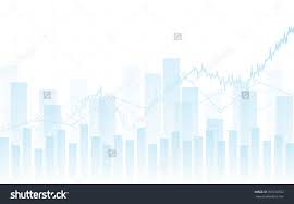 Abstract Financial Chart With Trend Line Graph And Bar Chart