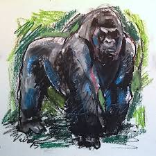 Drawing cheers from the protesters. Drawing Angry Gorilla Original Art By Charles David Viera