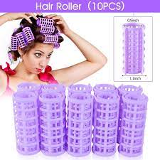 Yousha 10pcs Diy Home Small Plastic Hair Roller Pro Salon Hairdressing Curlers Clips For Women Ladies Purple Hair Rollers Plastic Hair Rollers Hair Curlers