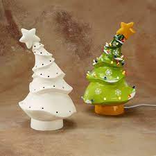 Designing Dish Home Christmas Tree Painting Christmas Clay Vintage Ceramic Christmas Tree