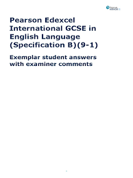 Pearson education accepts no responsibility whatsoever for the accuracy or method of working in the answers given. International Gcse English Lang B Exemplar Booklet Punctuation Grammar