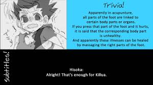 Killua also wears purple boots. Hisoka S Foot Massage Eng Sub Youtube