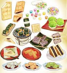 和菓子セットver3 0 キャベツ鉢 さんのイラスト 食品の描画 和菓子 イラスト 水彩画 食品