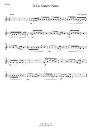 A la nanita nana, nanita ea. Violin Sheet Music A La Nanita Nana Traditional