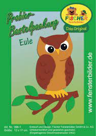 Fensterbiild eule winter basteln : Fensterbild Bastelvorlage Probier Eule Fischer Fensterbilder