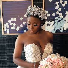 Stunning Tiffany Looking Like A Modern Day Princess At Her Royal Wedding Custom Designed Bride Headpiece Black Wedding Hairstyles Bridal Headpiece Vintage