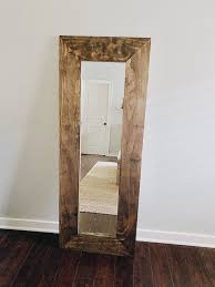 Customized frames give a clean look that's more permanent than a decorative mirror. Diy Farmhouse Wood Framed Mirror She Gave It A Go