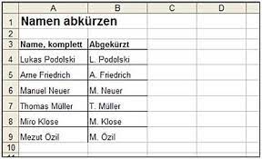 Wie Sie In Excel Den Vornamen Oder Nachnamen Perfekt Abkürzen -  Computerwissen.de