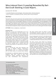 Receive automatic alerts about nhlbi related news and highlights from across the institute. Pdf Wire Induced Stent Crumpling Remedied By Bail Out Crush Stenting A Case Report