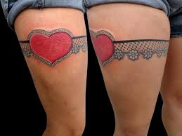 Tatuaz usuwalny podwoazka ~ henna ieo. Tatuaz Serce Udo Podwiazka Przez Leds Tattoo