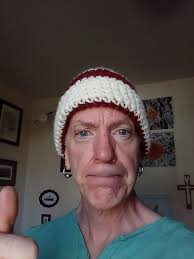 Done. Leftover yarn and made up pattern