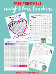 Free Printable 20 100 Pound Weight Loss Trackers Meal Planning Mommies