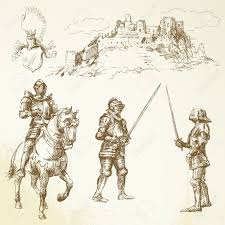 Middle Age Knights Hand Drawn Set Royalty Free Cliparts Vectors And Stock Illustration Image 14968899 Black silhouette of medieval knight with heraldic royal crest medieval knight elements vintage king symbol heraldry castle badge vector illustration. middle age knights hand drawn set