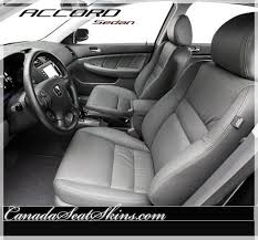2003 2007 Honda Accord Custom Gray Interior Customize Yours Today Canadaseatskins Com Honda Leatherse Honda Accord Custom Leather Upholstery Car Seats