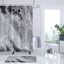Black and white marble print shower curtain is an easy way to create a bathroom makeover. Pin On A Bathroom To Love