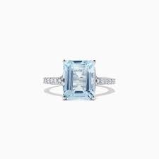 .60 carat tw), accented by ten round diamonds, (approx. Effy Aquarius 14k White Gold Aquamarine And Diamond Ring 4 12 Tcw Effyjewelry Com