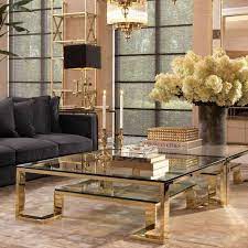 Two Level Gold Coffee Table Eichholtz Huntington 1 Eichholtz Oroa Elegant Living Room Decor Center Table Living Room Living Room Designs