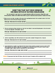 Budget Challenge Lesson Plans And Student Activities Student Activities Teaching Money Lesson Plans
