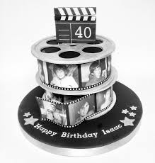 Birthday Cake With Photo Frame For Men Stackedfilmcake 60th Birthday Cakes Film Cake Dad Cake
