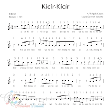 Sebutkan suku kata atau kata yang dinyanyikan dengan nada tinggi. Tempo Lagu Kicir Kicir Cara Golden