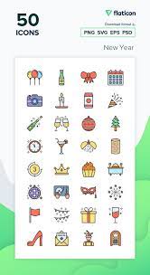 50 Free Icons Of New Year Designed By Iconbaandar Free Icon Packs Free Icons Icon Pack