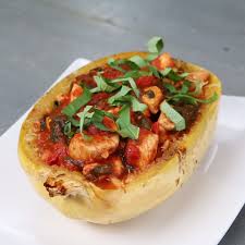 Chicken Tomato Stuffed Spaghetti Squash Recipe By Tasty Video Recipe Video Recipes Squash Recipes Food