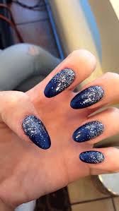 Acrylic nail designs coffin acrylic nails coffin classy sparkle acrylic nails matte white nails acrylic nails stiletto coffin nails ombre. Prom Navy Blue And Silver Acrylic Nails Nail And Manicure Trends