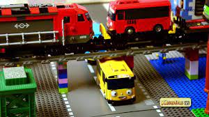 Lego Train And Tayo Bus Story Lego Red Train Lego City Brick Build Lego Trains Lego City Toy Trains Videos