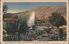 #3 of 93 specialty lodging in greater palm springs. Cactus Garden And Fountain Palm Springs Hotel California Postcard