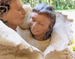 Native American Courting Blanket Heavy Sculpture by Linda Sue Henley