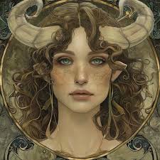 Un disegno di una donna Toro segno zodiacale Toro