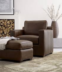 New noran lounge chair genuine leather recliner ottoman mid century heavy duty aluminum base, 360 degree swivel modern chaise bedroom/living room/office house chair (rosewood + black) online shopping. Davis Leather Chair In Chairs Crate And Barrel Leather Chair Chair And A Half Leather Ottoman