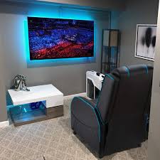 Homall Gaming Recliner Chair With Pu Leather Black Blue Walmart Com Small Game Rooms Boys Bedroom Makeover Boys Game Room