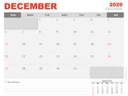 December 2020 Calendar For Powerpoint And Google Slides In 2020 Calendar Template 2020 Calendar Template Powerpoint