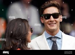 Mercedes F1 driver George Russell, alongside Carmen Montero Mundt in the  royal box